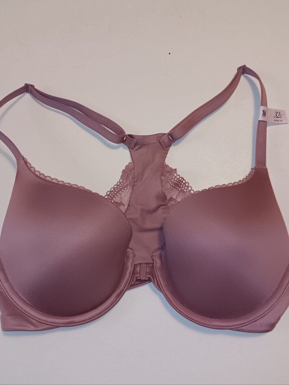 Victoria's Secret Perfect Shape Racerback Push Up Bra Nostalgia Rose 32C NEW
